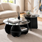 Modern Glass Nesting Coffee Table Set
