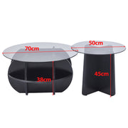 Modern Glass Nesting Coffee Table Set