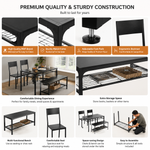 4-Piece dining table set with bench showcasing premium quality construction and storage features for compact spaces.