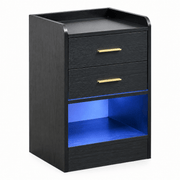 Nightstand LED Side Table 2 Drawers BSD-07 – main product image