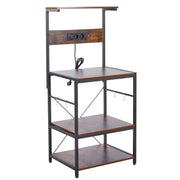 3-Tier Bakers Rack Coffee Station with Power Outlets & USB