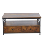 Coffee Table Side End Table with Storage Shelf Center Desk
