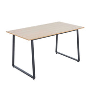 150cm office desk workstation with a large wooden desktop and sturdy metal legs.