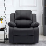 Dakota recliner armchair in plush grey PU leather upholstery featuring a comfortable design for ultimate relaxation.