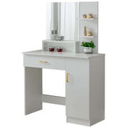 Artisansa DR-14 white dressing table with mirror and shelves displayed on a white background - clean product cutout