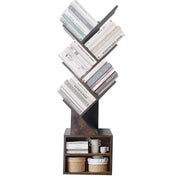 Freestanding Tree Bookshelf with Cabinet displaying books and decorative items in a stylish, modern design.