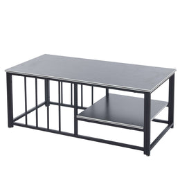 Coffee Table Sofa Side Table CT-112 BLACK featuring a sleek black metal frame and modern design.