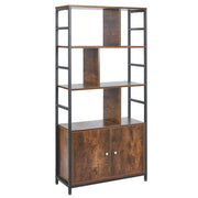 Industrial Bookcase with Cabinet – 4-Tier