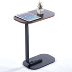 Modern Two-Tone End Table OT-106 featuring a sleek design with tablet and decorative plant.