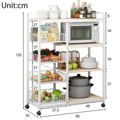 Multifunction Kitchen Shelf with Storage & Fruit Basket