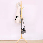 Wooden Coat Rack 8 Hooks Adjustable Stand