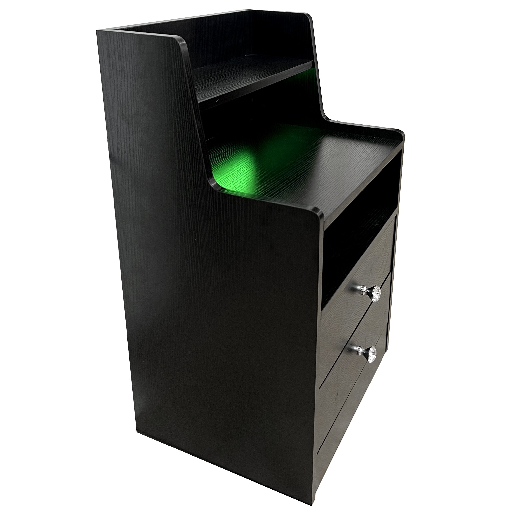 Nightstand Side End Table LED Bedside Table BSD-06 black