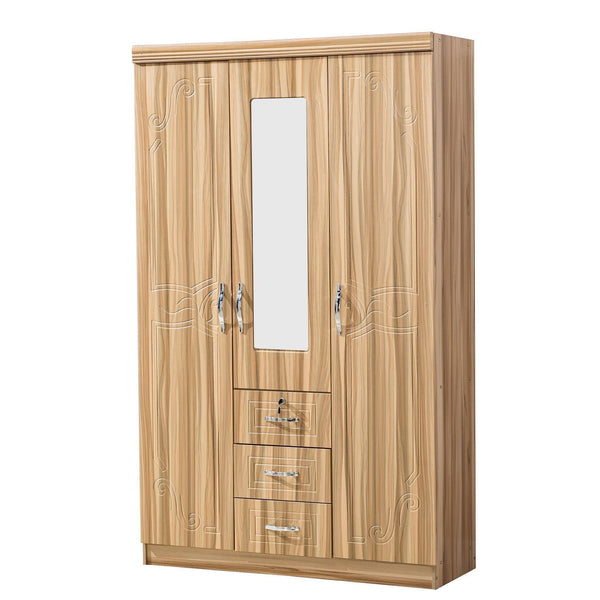 Wardrobe with Mirror Clothes Closet Cabinet Bedroom Storage Rack Organizer WD-202