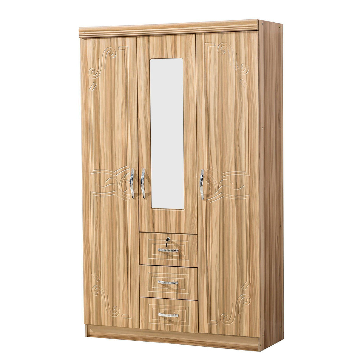 Wardrobe with Mirror Clothes Closet Cabinet Bedroom Storage Rack Organizer WD-202