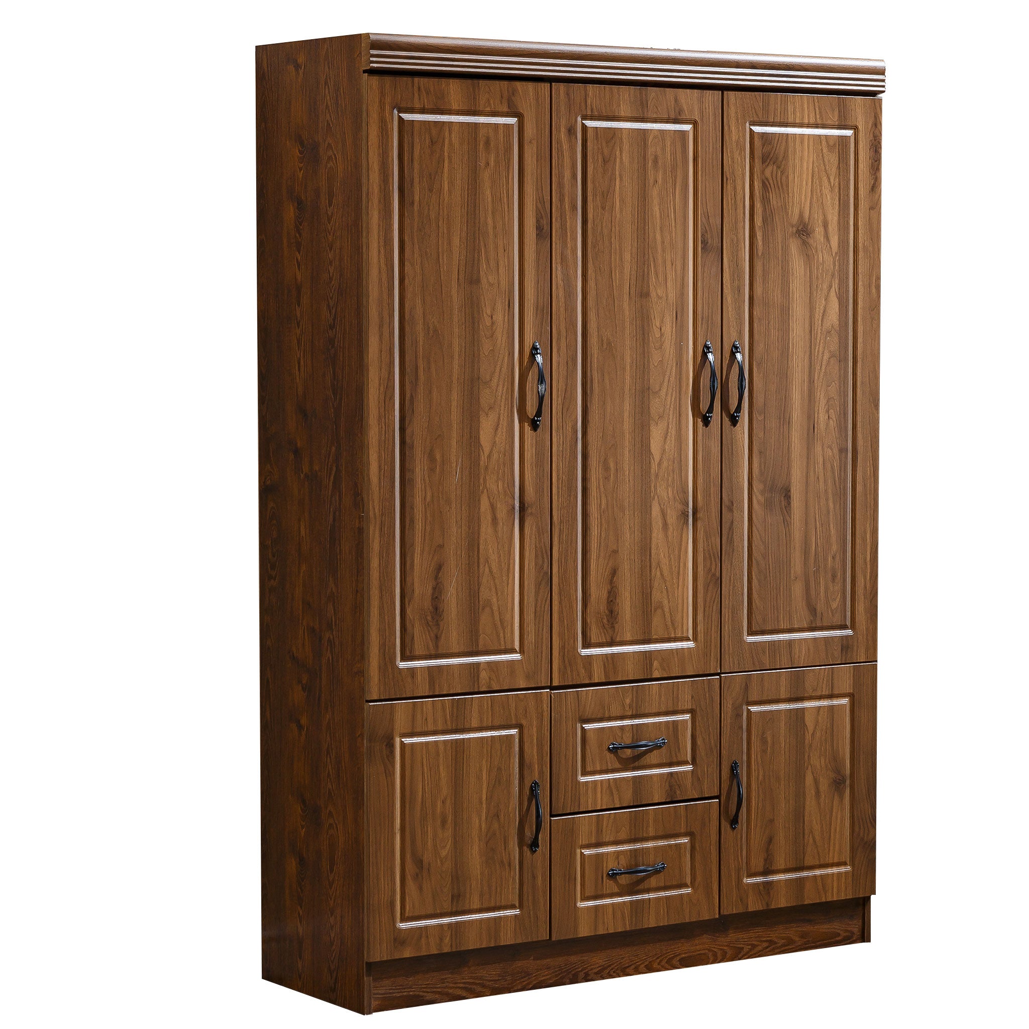 3 Door Wardrobe Closet Armoire Storage Cabinet WD-116 Golden 0ak