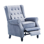 Chester Recliner Chair CR-HL2005 in plush grey velvet with push-back mechanism for ultimate comfort.