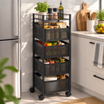 4 Tier Cubic Storage Cart SF-106 black and white color options for modern home storage.