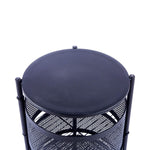 Black 5 tier round storage trolley for office and laundry