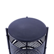 Black 5 tier round storage trolley for office and laundry
