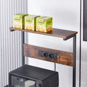 3-Tier Bakers Rack with snacks and built-in power outlets