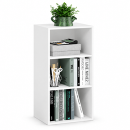 Narrow White 3 Tier Bookshelf