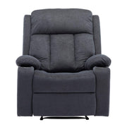 Lexi recliner armchair CR-2032 in dark gray microfiber with overstuffed pillow-top arms.