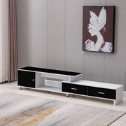 Extendable TV Stand with Marble Top & Storage