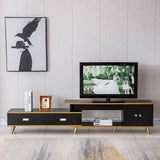 White/Black Bone Gold Adjustable Plasma TV Stand TV-302