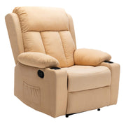 Lexi recliner armchair CR-2032 featuring a beige microfiber upholstery and a comfortable reclining mechanism.