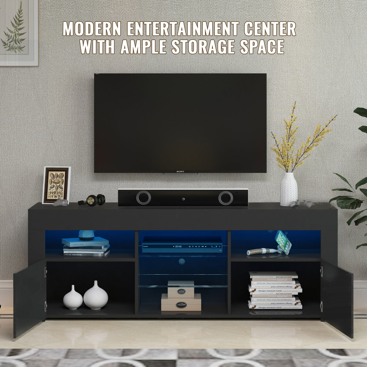 Black TV Stand Media Console