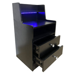 Nightstand Side End Table LED Bedside Table BSD-06 black