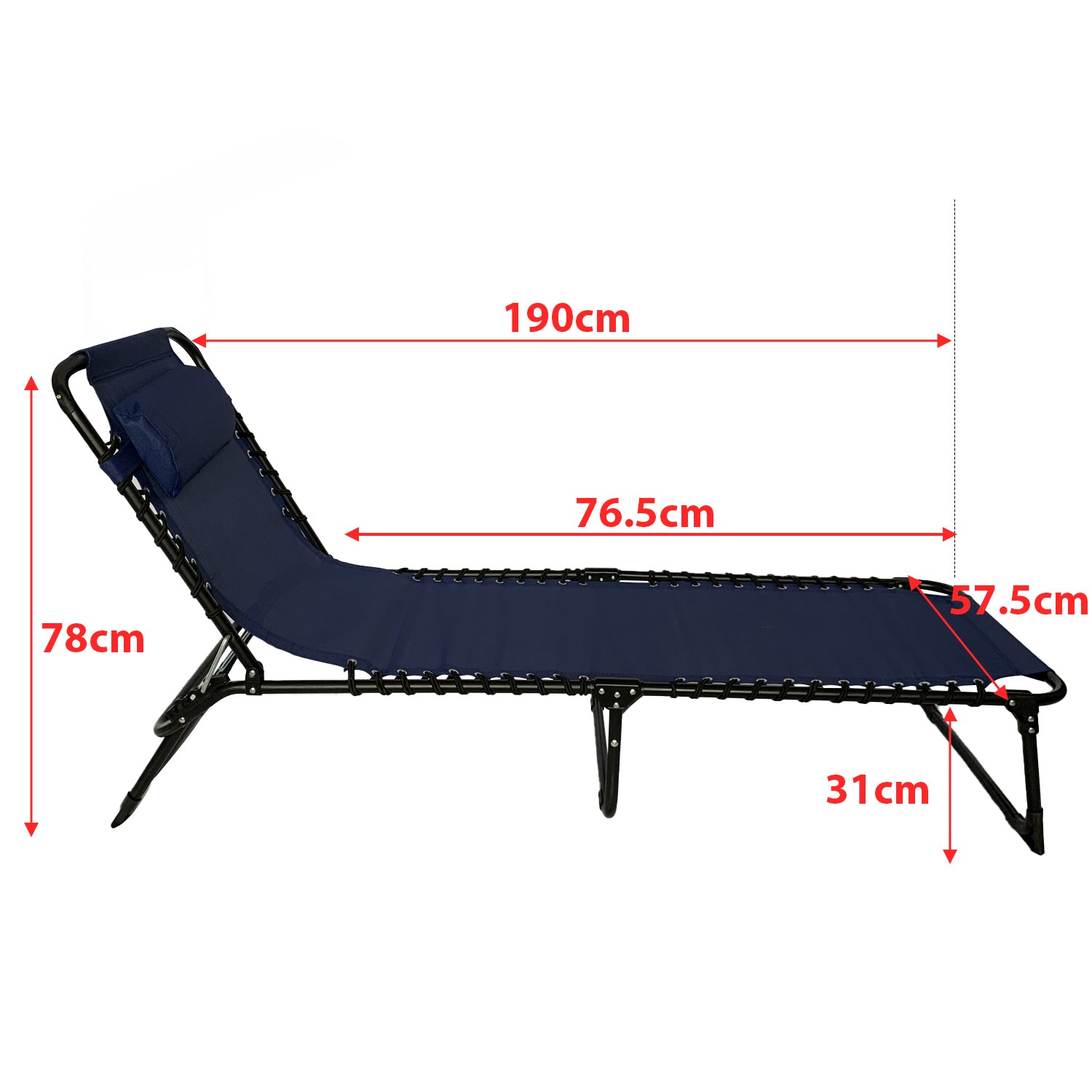 Sun Lounger Folding Reclining Chair BSC-007 BLUE
