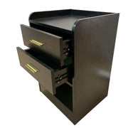 Nightstand LED Side Table 2 Drawers BSD-07 black