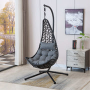 Hammock swing chair F95 with gray cushions in a modern room setting | Artisansa SA