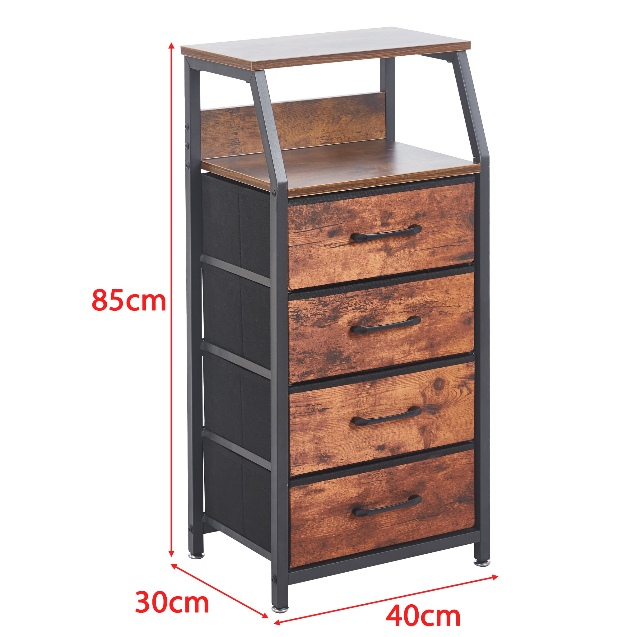 4 Drawers Storage Cabinet OT-120 Berlin Rustic