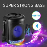 Portable bluetooth party speaker SP-816 with super strong bass and colorful party lights.