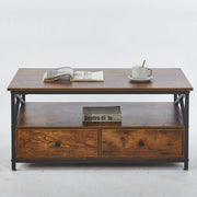 Coffee Table Side End Table with Storage Shelf Center Desk