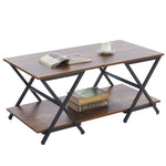 Durable and easy to clean surface on industrial rustic coffee table