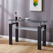 Two-Tier Rectangular Glass Coffee Table 120cm – product image 8