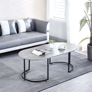 Coffee Table Sofa Side Table CT-CH07 elegant marble top design with round edges in stylish living room setting.