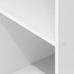 White 3-tier bookshelf for home office showcasing its sleek design and spacious shelves.