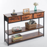 Console Table 3 Drawer Shelf OT-202 Berlin Rustic