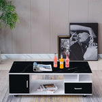 Modern Wood Coffee Table -White & Black CT-288 – product detail view