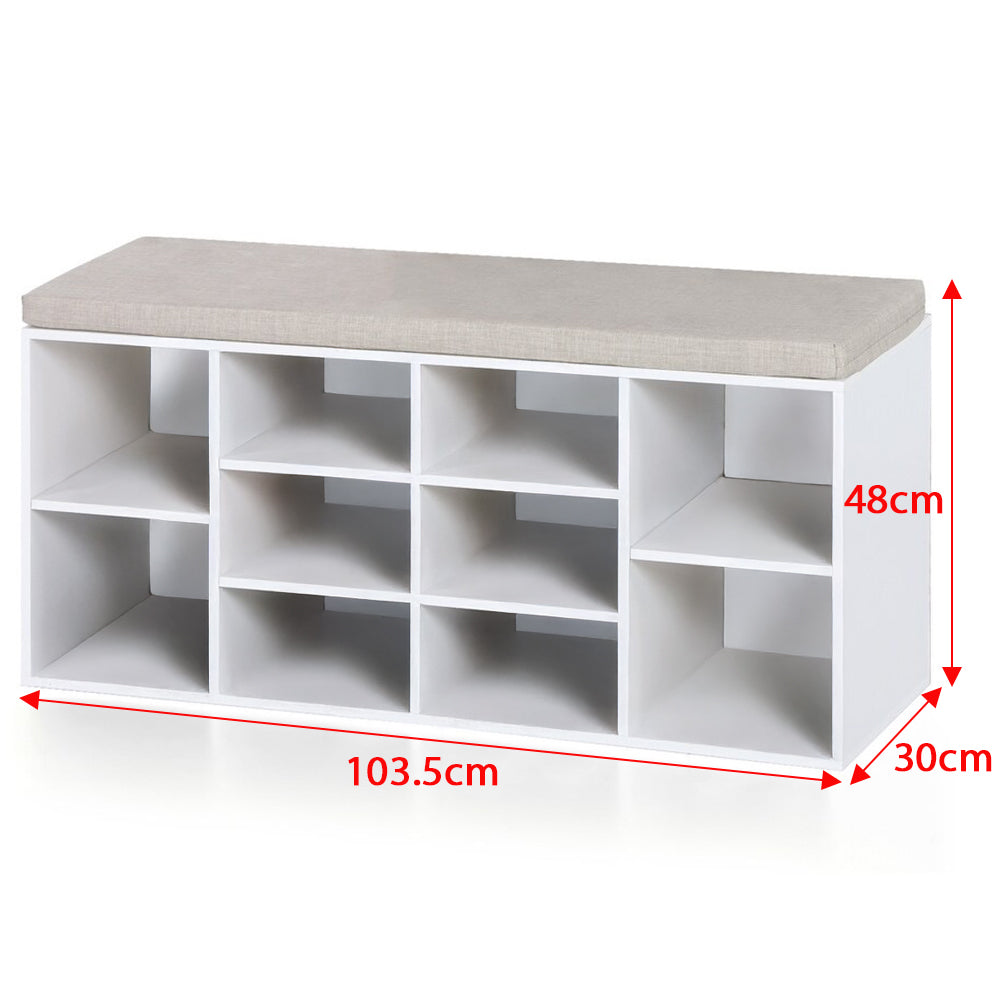 Shoe Rack Storage Bench with Cushion