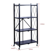 Mobile Kitchen Shelf with 4 tiers and wheels for versatile storage in kitchen or home office.