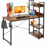 120cm Computer Desk with Reversible Shelves and Hooks