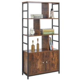 Industrial Bookcase with Cabinet – 4-Tier