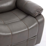 Grey Massage Recliner Chair leather detail in reclined position - ArtisanSA
