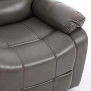 Grey Massage Recliner Chair leather detail in reclined position - ArtisanSA