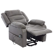 Grey Massage Recliner Chair showing cup holder and recline function - ArtisanSA